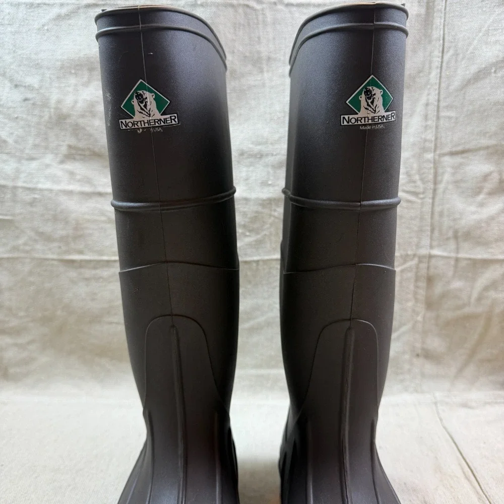 Northerner Rubber Rain Boots Brown Mens 7 Womens 9 Vintage 1997 Made in USA